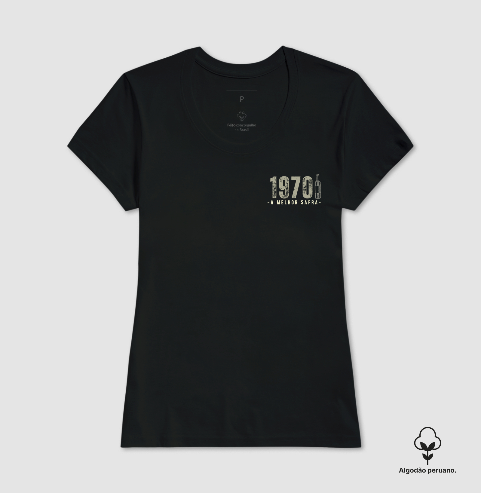 Camiseta Vinho - A Melhor Safra 1970 - Bolso (cor única) - Imagem 3