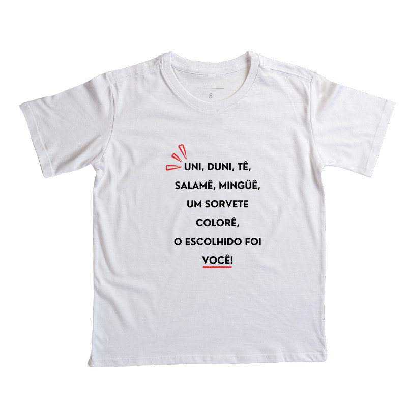 Camiseta Infantil Uni, Duni, Tê