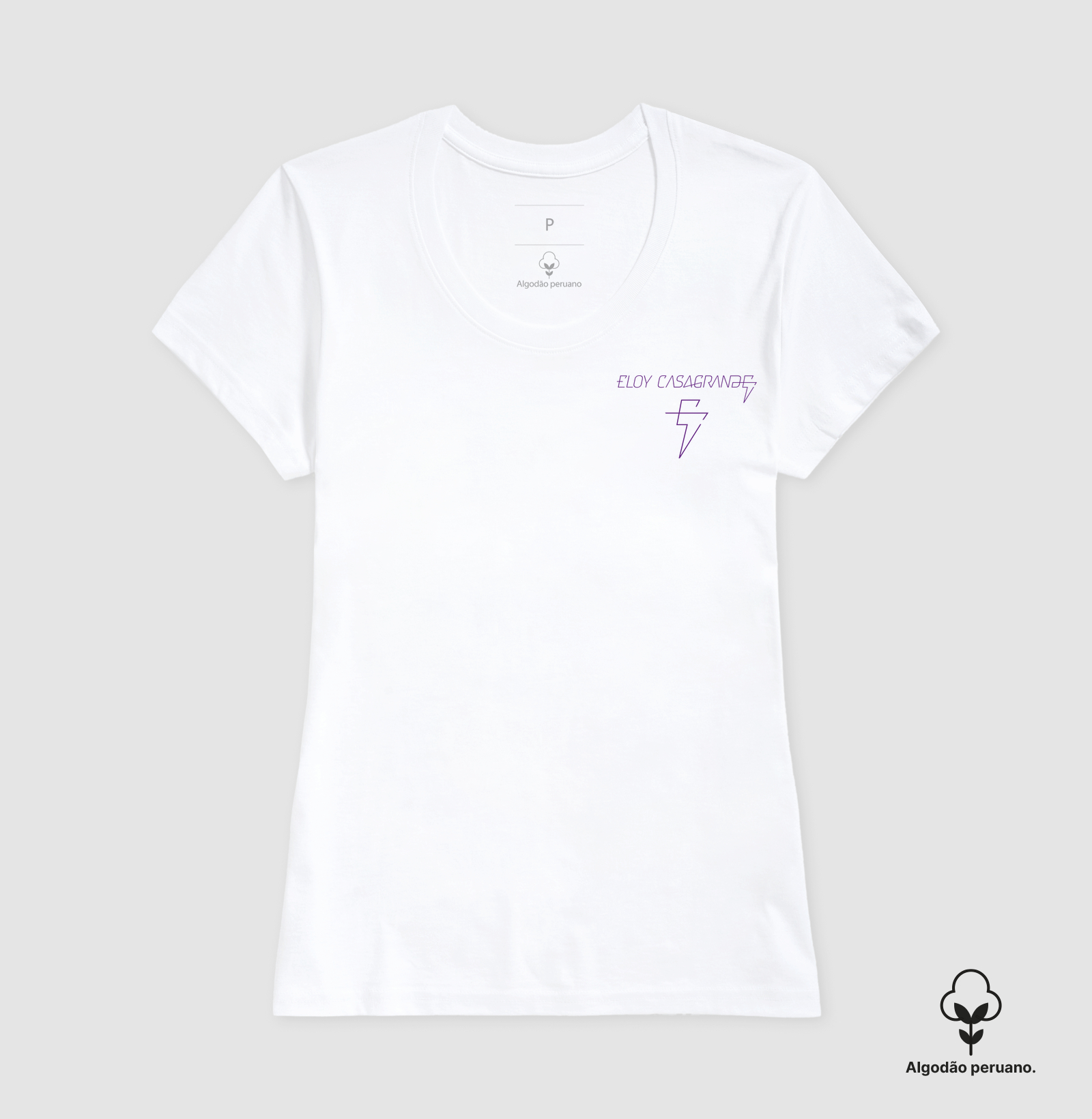 Camiseta Algodão Peruano Oficial Eloy Casagrande #04 - Branca Manga Curta - Imagem 6
