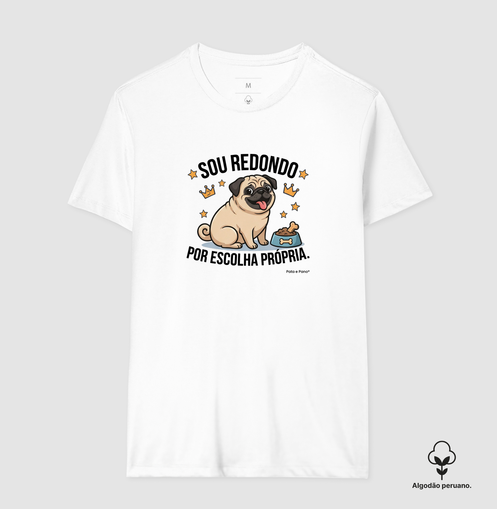 CAMISETA ALGODÃO PERUANO PUG REDONDO - Imagem 3