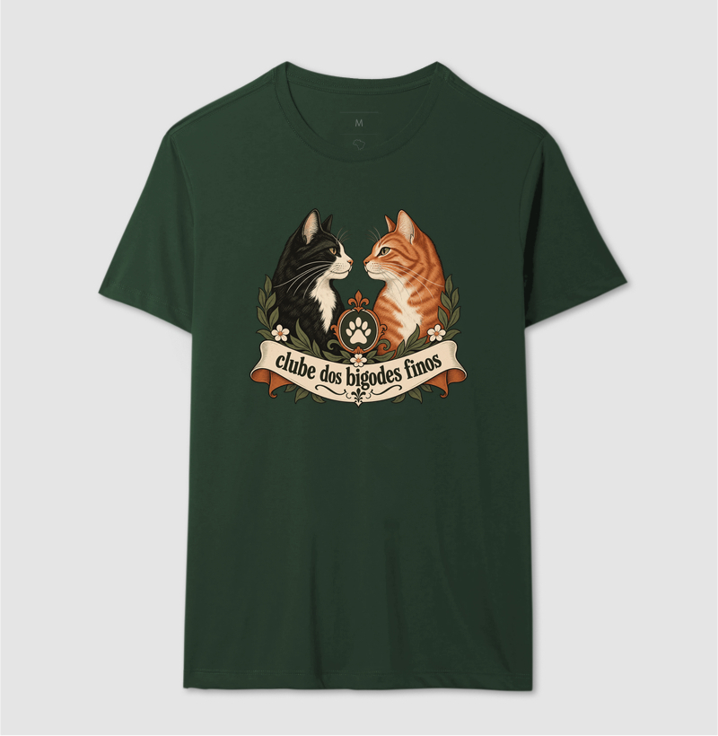 Camiseta Gato Clássica "clube dos bigodes finos" | Pelo & Pano - Imagem 12