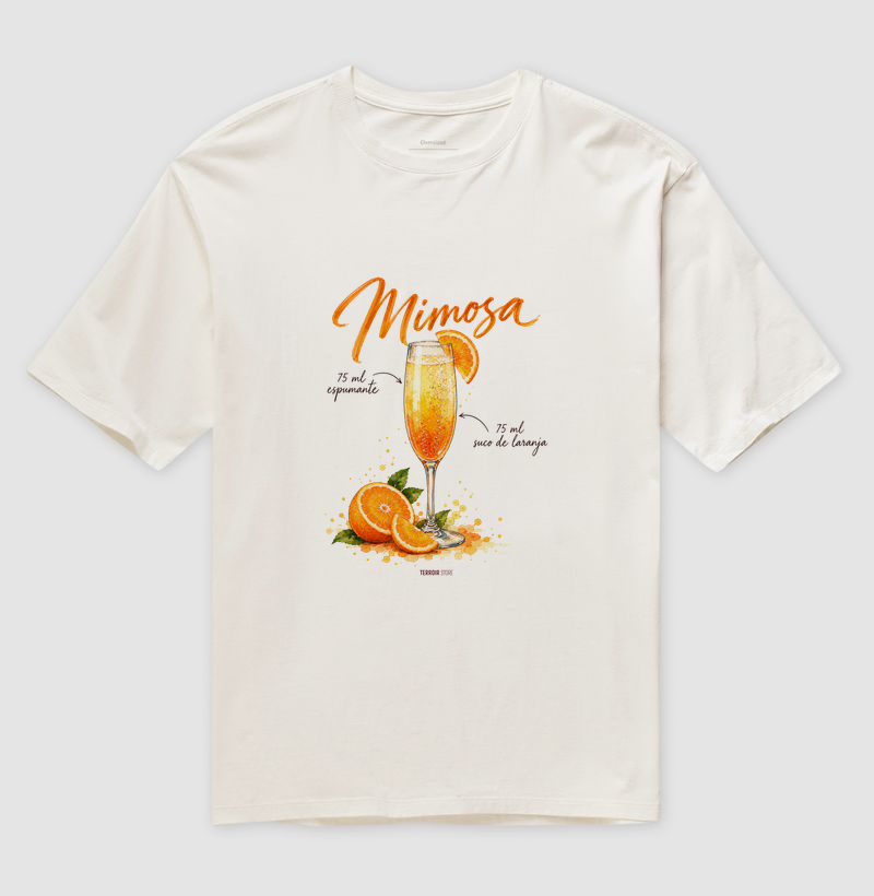 Camiseta Oversized Mimosa – Drink com Espumante e Suco de Laranja - Imagem 4
