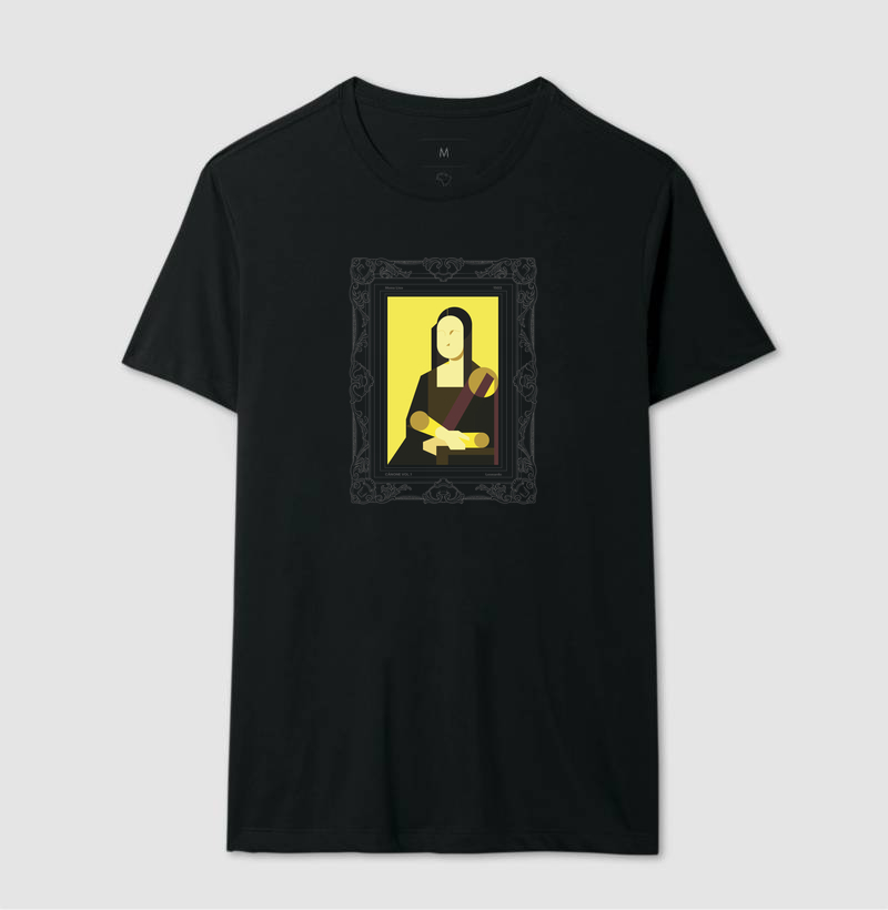 Camiseta Mona Lisa - Leonardo da Vinci - Edição Moldura - Imagem 4