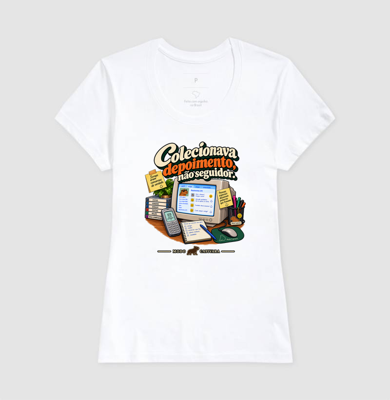 COLECIONAVA DEPOIMENTOS E NÃO SEGUIDORES - Modo Capivara - Camiseta - Imagem 7