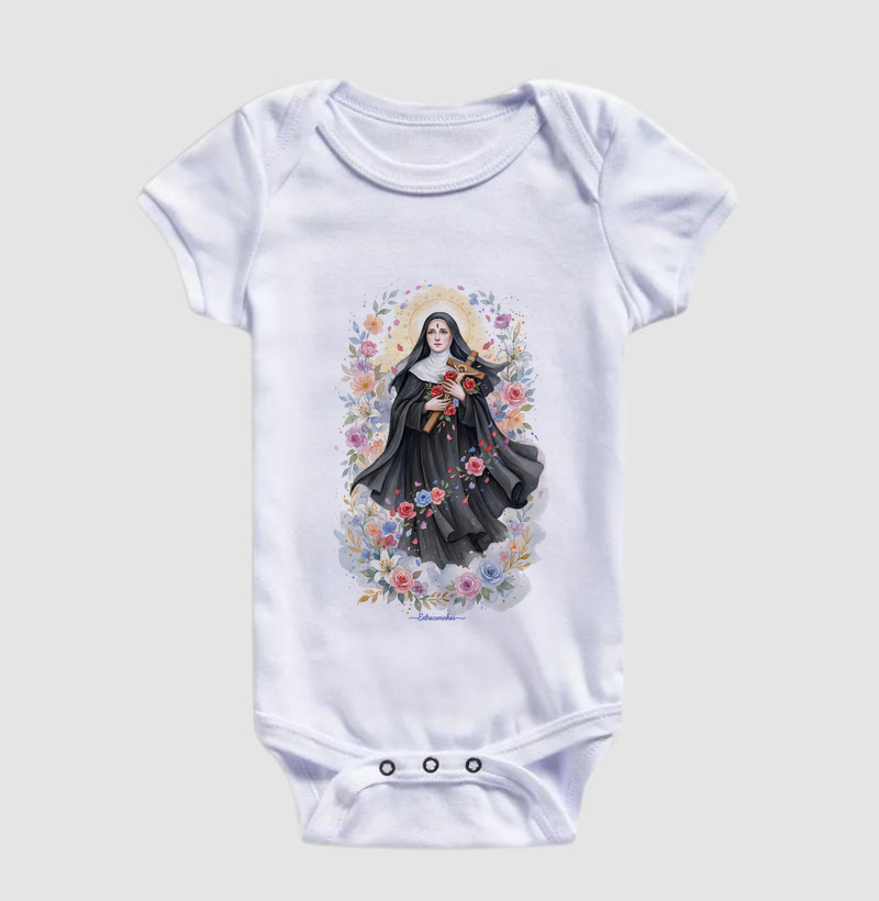 Santa Rita de Cássia - Aquarela com Rosas - Imagem 2