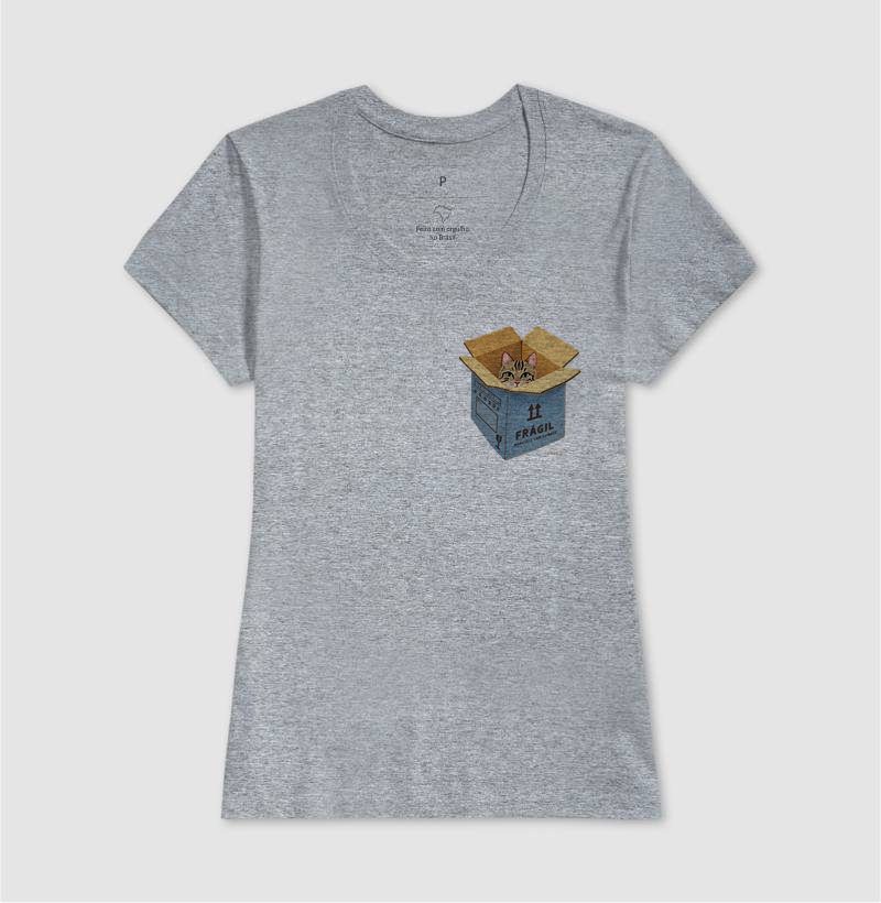 Camiseta Gato Frágil na Caixa - Imagem 9