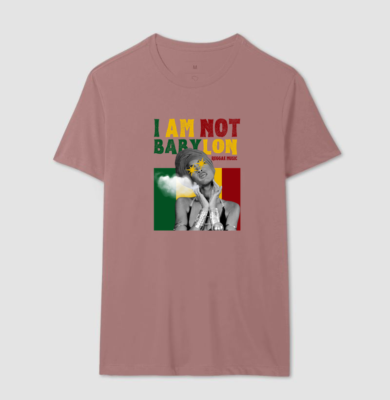 Camiseta I Am Not Babylon!  Coleção Reggae. Masculina e feminina. Algodão Premium. - Imagem 12