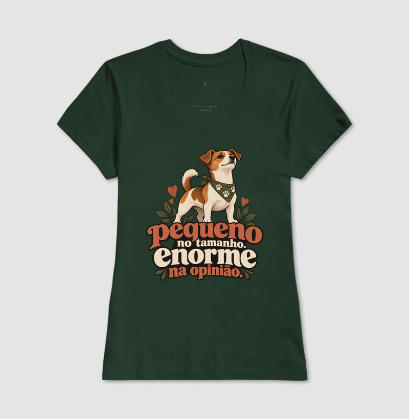 Camiseta Cachorro Pequeno "enorme na opinião" | Pelo & Pano - Imagem 13
