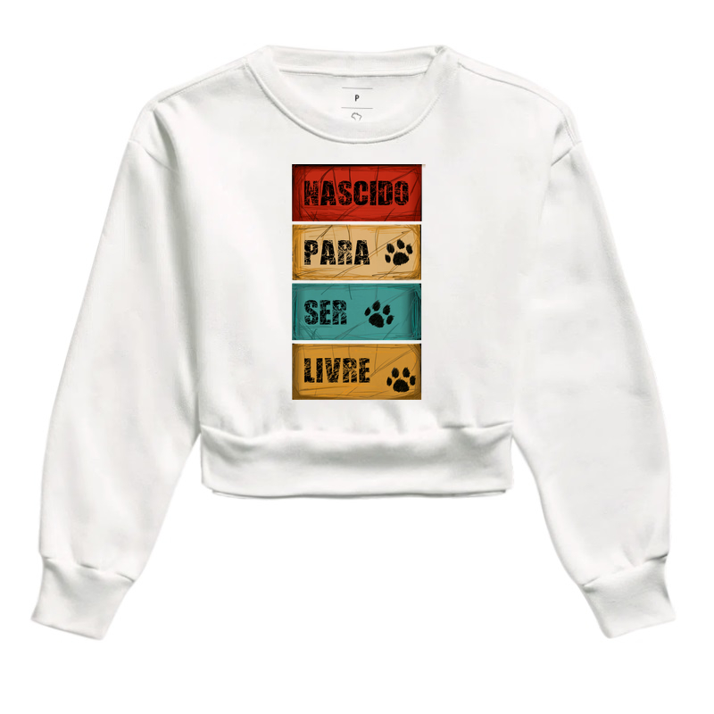 Cropped Moletom Nascido para Ser Livre - Imagem 3