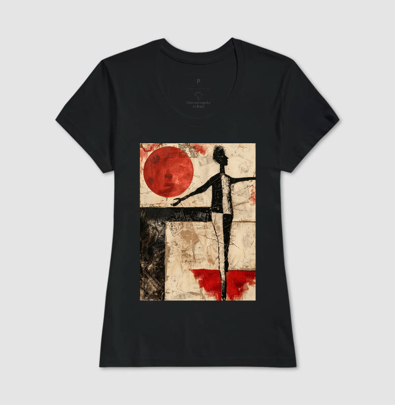 Camiseta Kurt Schwitters Geométrica Sol Vermelho - Imagem 3