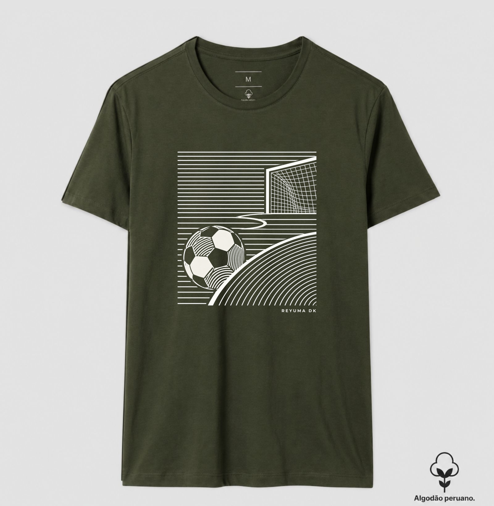 Camiseta Masculina, Feminina, Babylook e Unissex de Algodão Peruano Futebol "Linha do Jogo" - Imagem 4