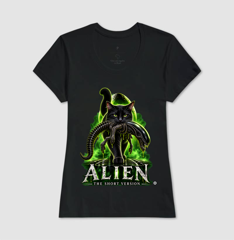 Camiseta Alien – The Short Version Gatos (pretinho) - Imagem 3