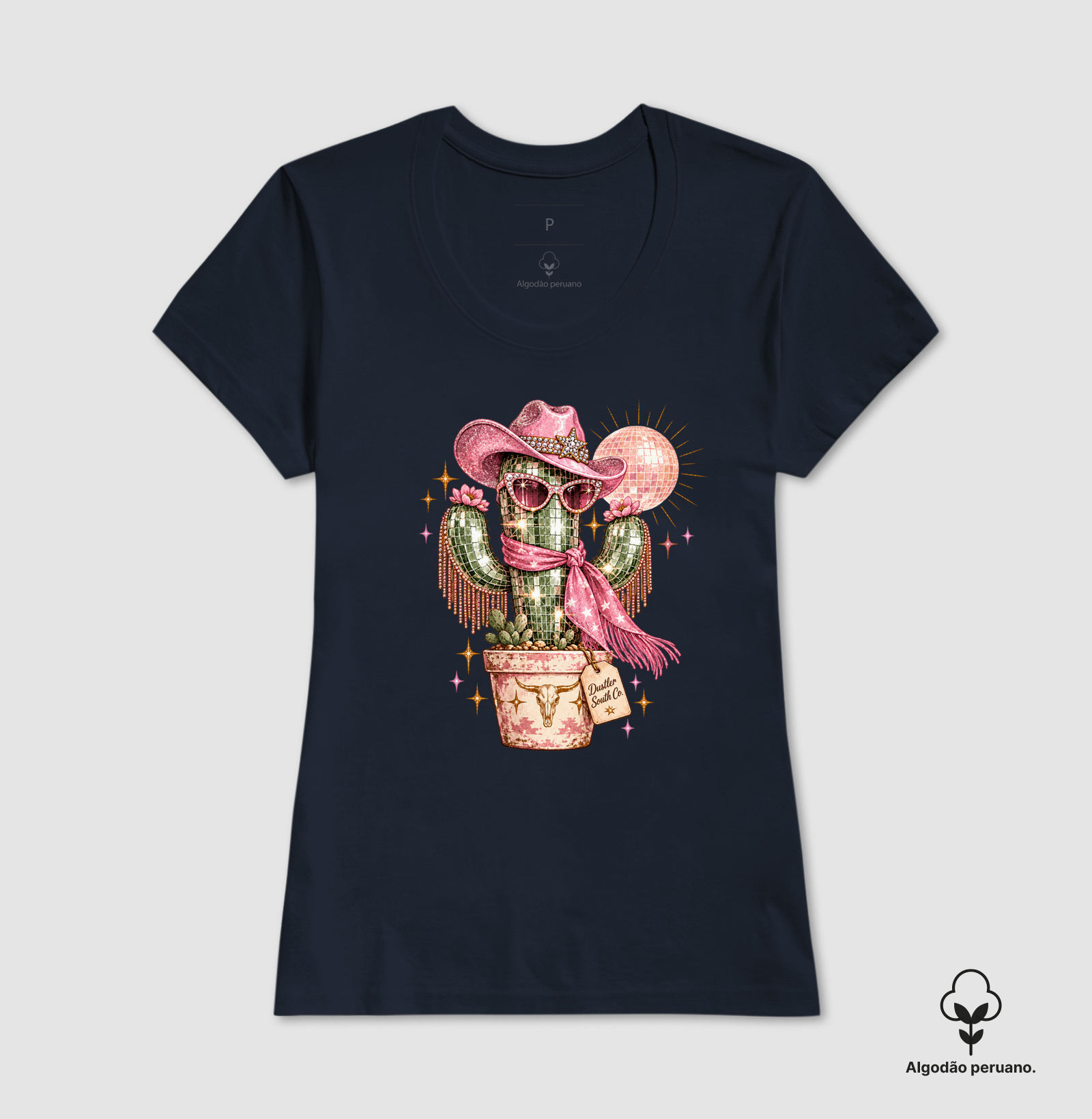 Baby Look Country Feminina Cowgirl Cactus Dustler South Co. Algodão Premium - Imagem 3