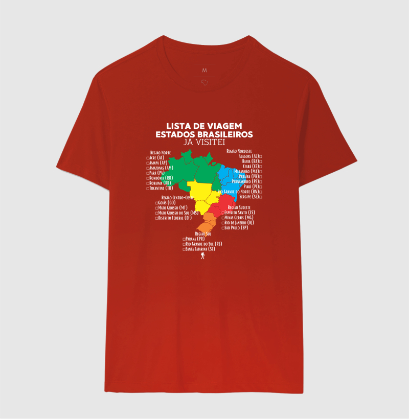 Camiseta Lista de Viagem Estados Brasileiros Ja Visitei | Mapa Brasil Auto Personalizavel | Colecao Personalizaveis - Imagem 13