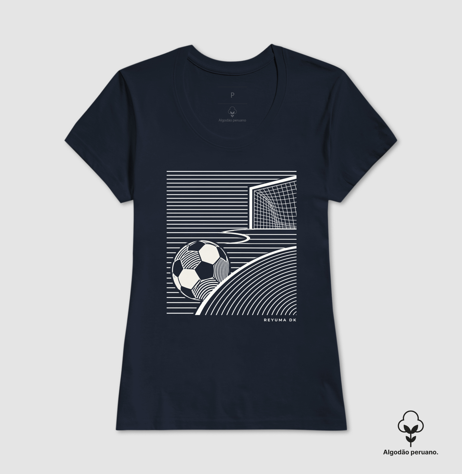 Camiseta Masculina, Feminina, Babylook e Unissex de Algodão Peruano Futebol "Linha do Jogo" - Imagem 7