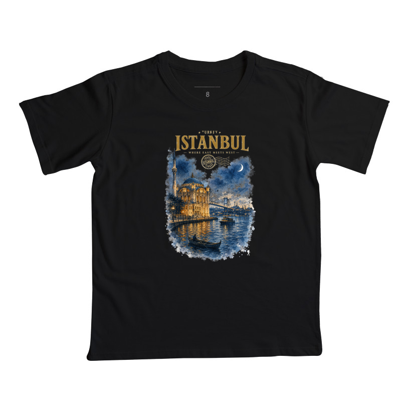 Camiseta Istanbul Turkey Where East Meets West | Aquarela Mesquita Bósforo | Colecao Fashion Travel - Imagem 4