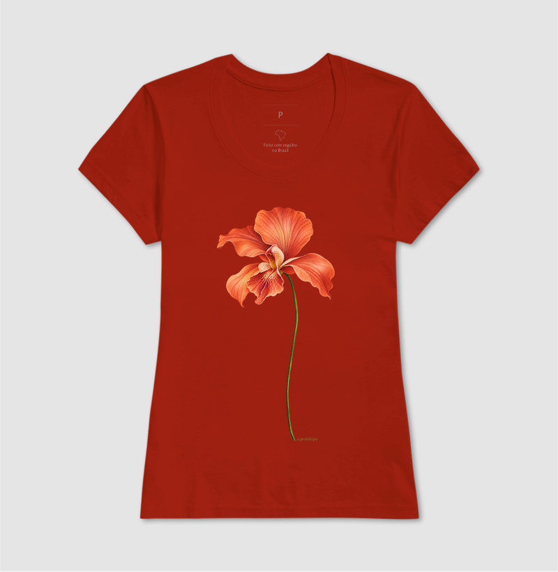 Camiseta Flor Laranja (estampa G) - Imagem 9