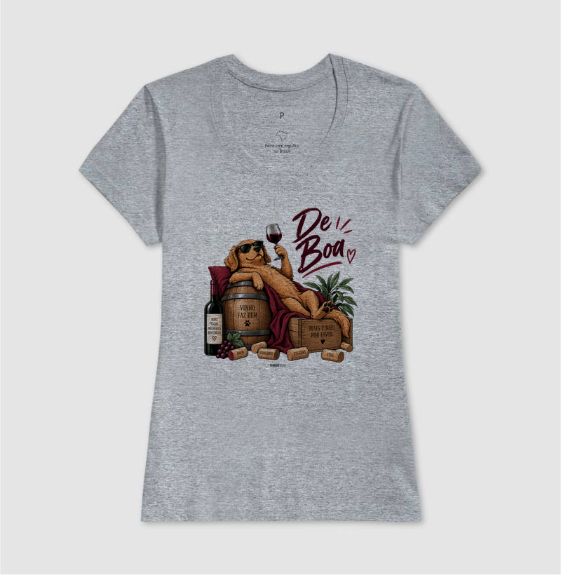 Camiseta “De Boa” Cachorro com Vinho – Lifestyle Relax - Imagem 9