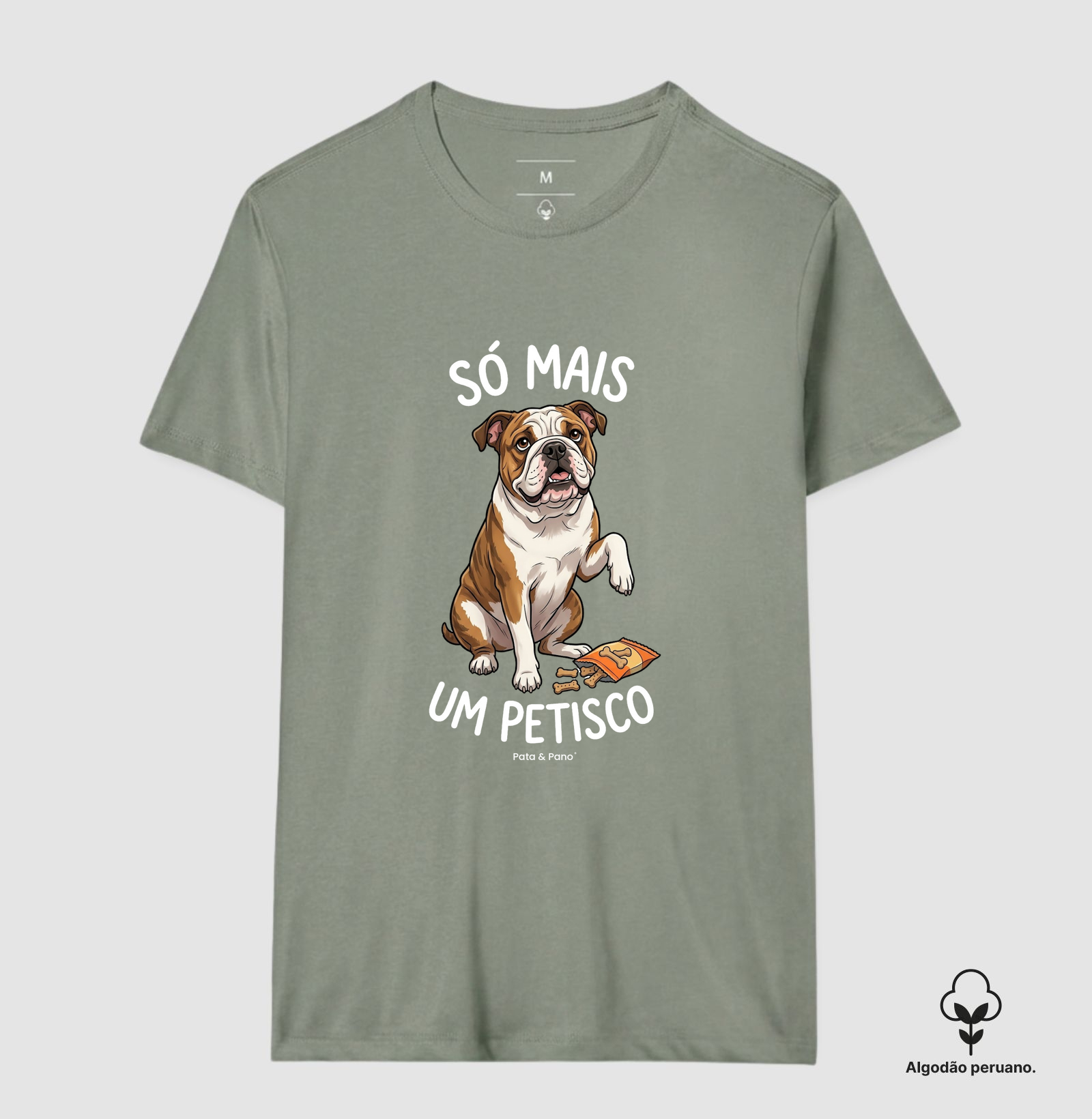 CAMISETA ALGODÃO PERUANO BULLDOGUE INGLÊS PETISCO - Imagem 9