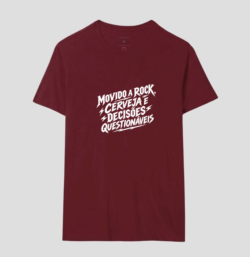Camiseta Movido a Rock – Cerveja e Decisões Questionáveis - Imagem 18