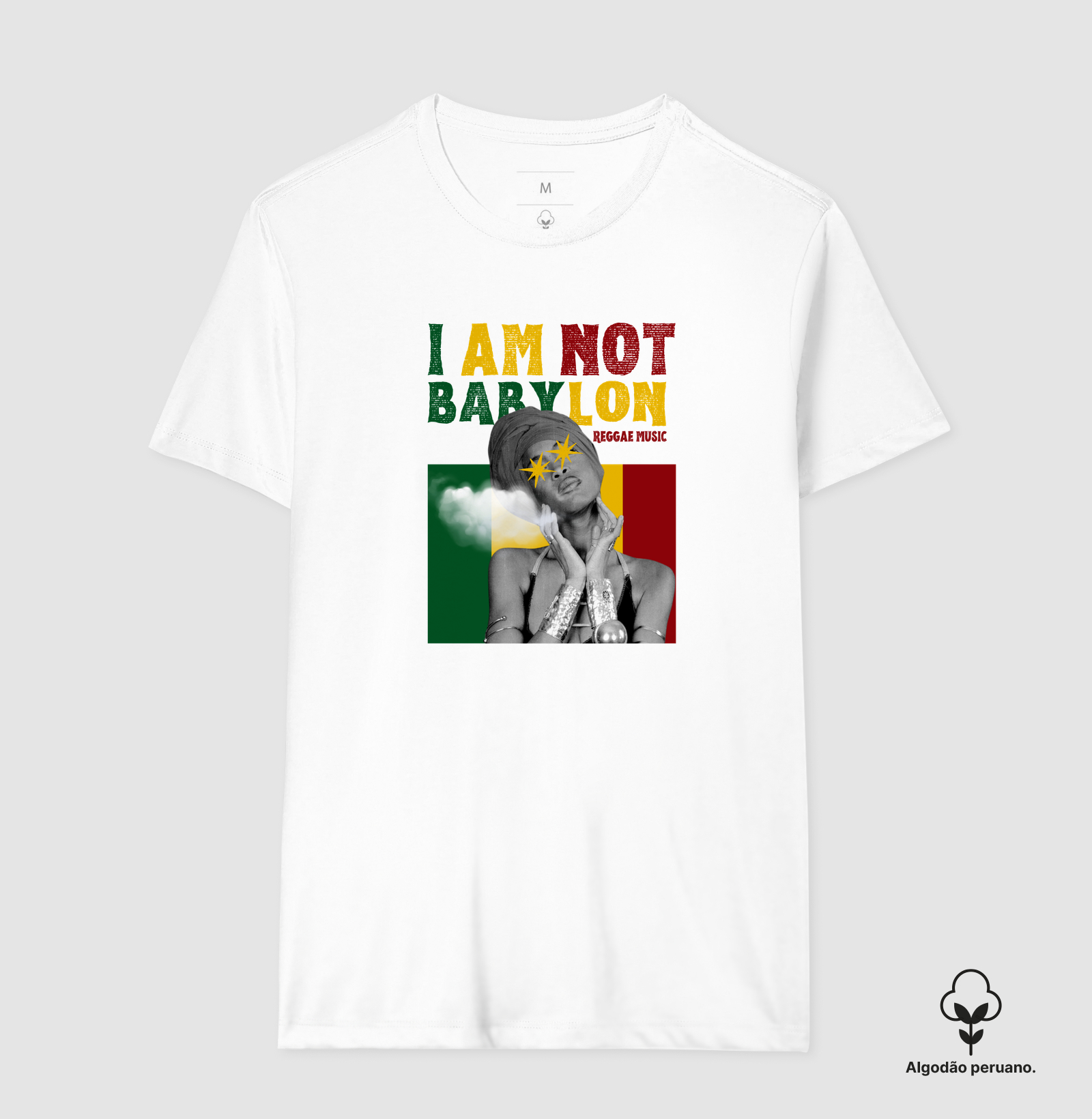 Camiseta Oversized  I Am Not Babylon!  Coleção Reggae. Unissex. Algodão Premium. - Imagem 5
