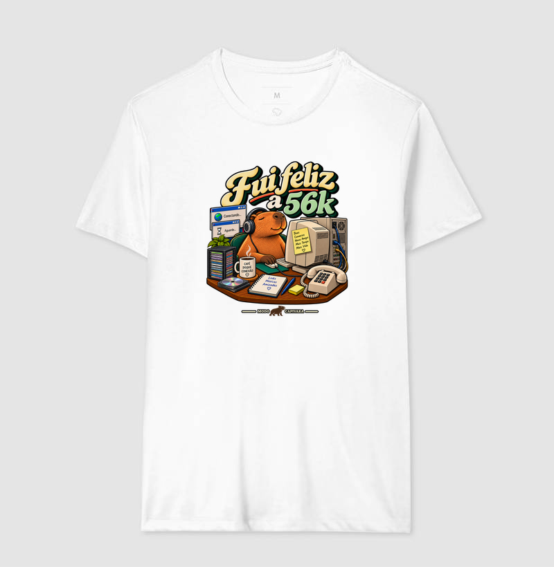 FUI FELIZ A 56K - Modo capivara - Camiseta - Imagem 6