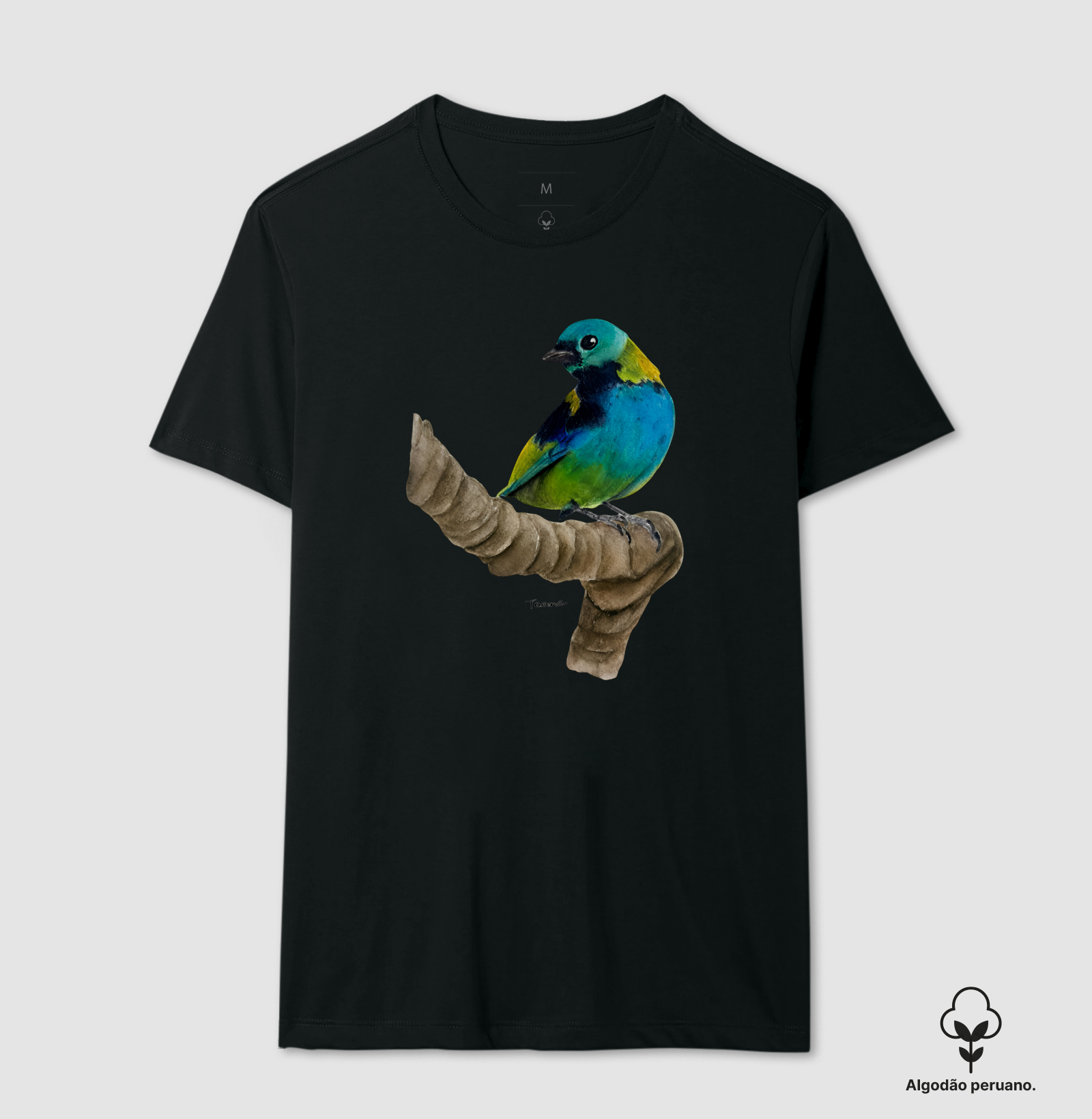 Camiseta Saíra-Sete-Cores – Aves do Brasil - Algodão Peruano - Imagem 7