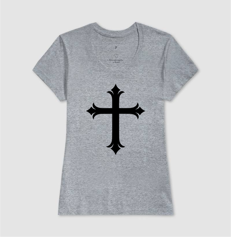 Camiseta Feminina Acinturada Cruz Sagrada - Imagem 5