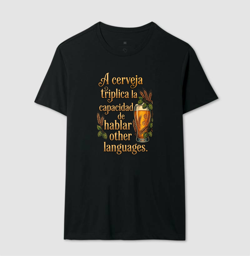 Camiseta Poliglota de Bar: A Cerveja Triplica - Imagem 2