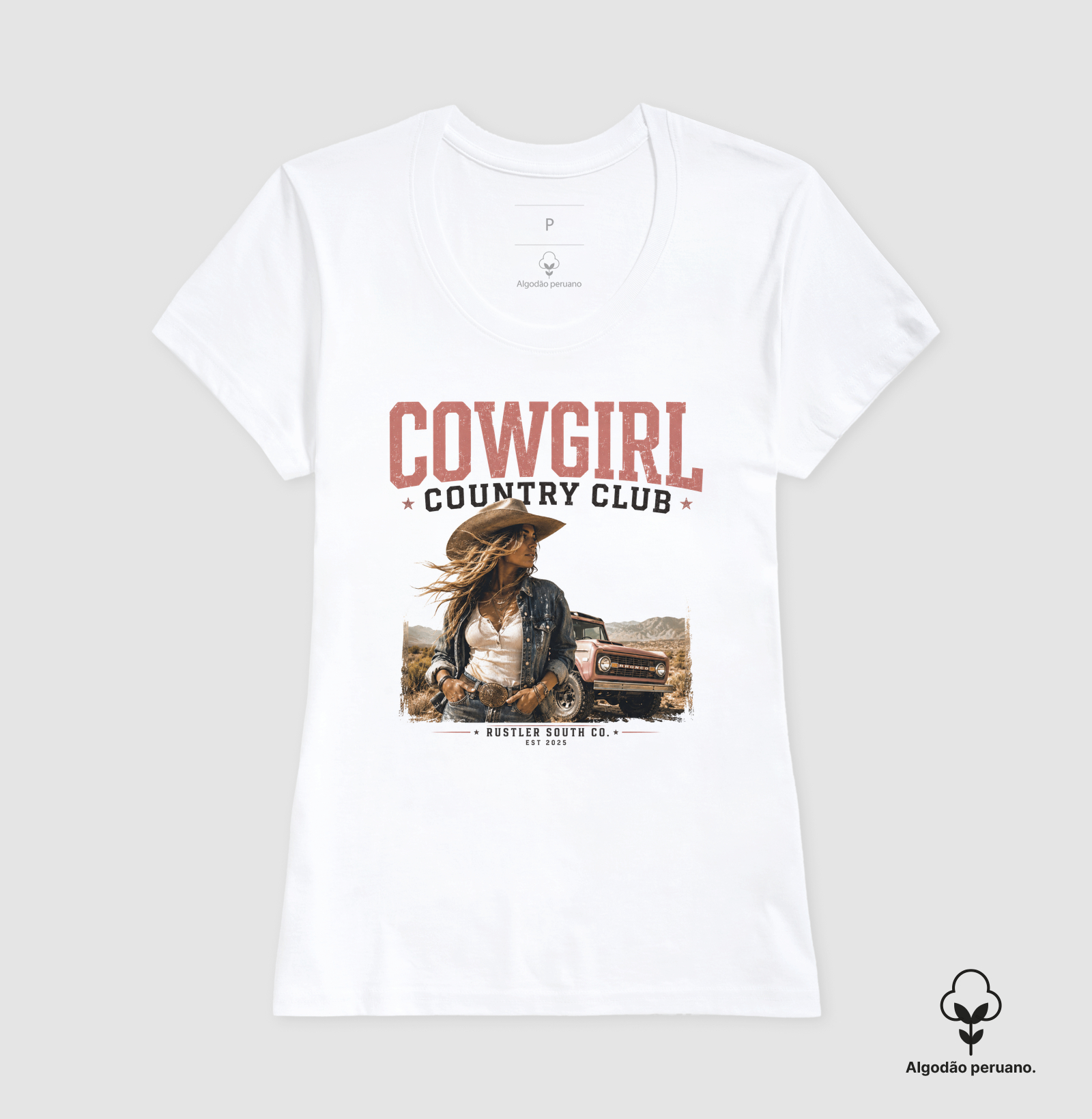 Camiseta Country Feminina e Masculina Cowgirl Country Club Rustler South Co. - Imagem 2