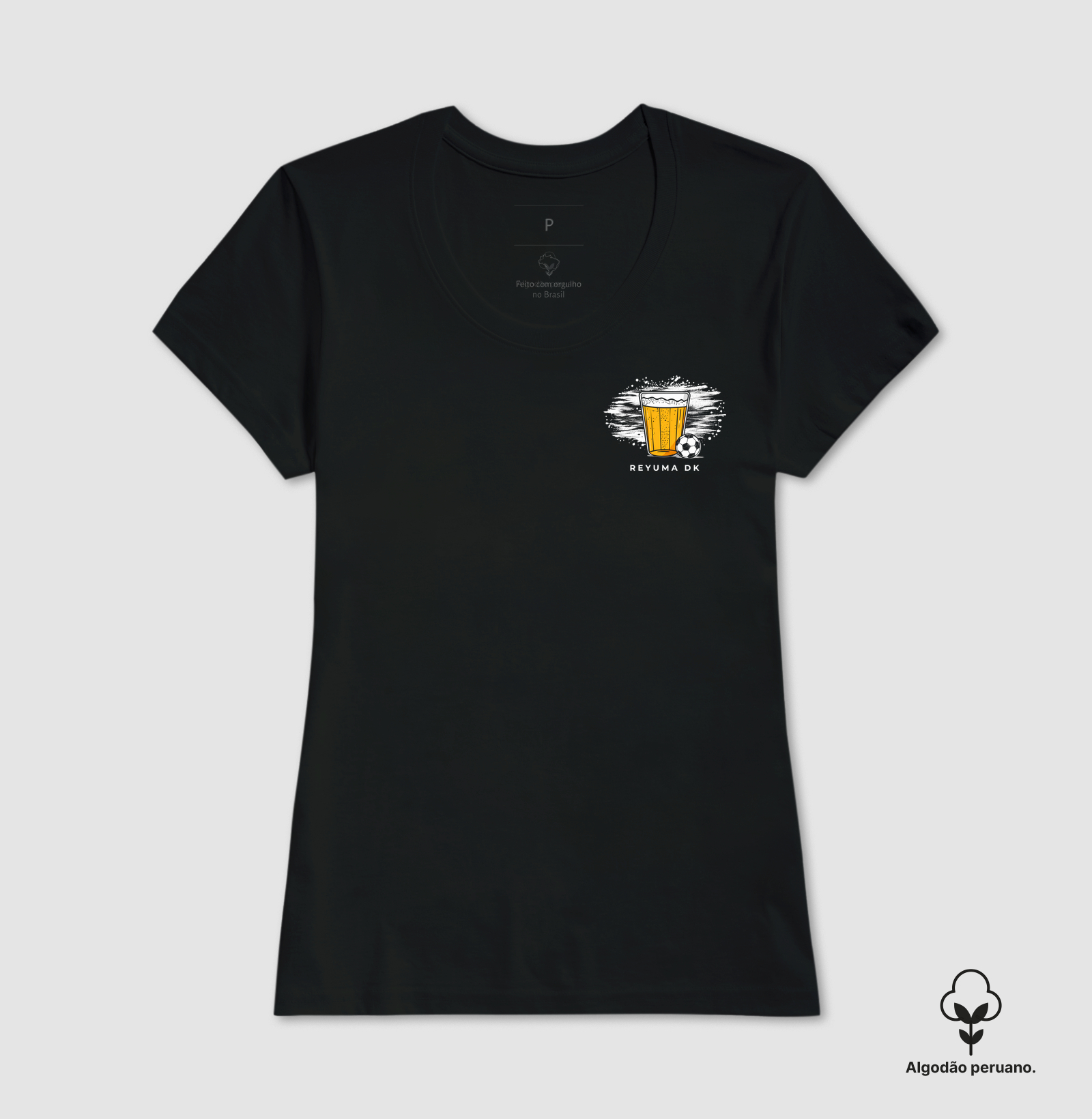 "Breja, Futebol e Torcedor" - Futebol - Camiseta Algodão Peruano Masculina, Feminina e Babylook - Imagem 4