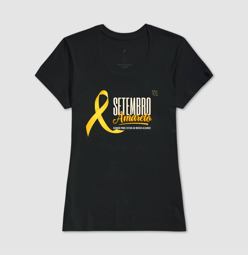 Baby Look Setembro Amarelo - Ajudar pode estar ao nosso alcance - Imagem 3