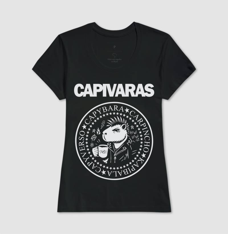 Camiseta Capivara Punk Rock - Imagem 3
