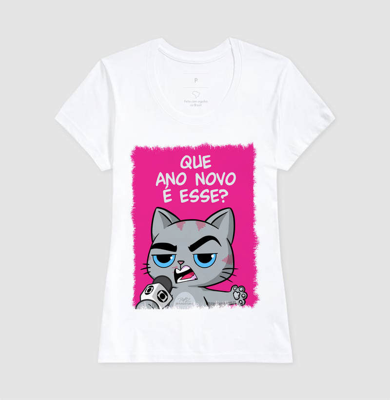 Camiseta Gato Sincero Q Ano Novo é esse? - Imagem 5