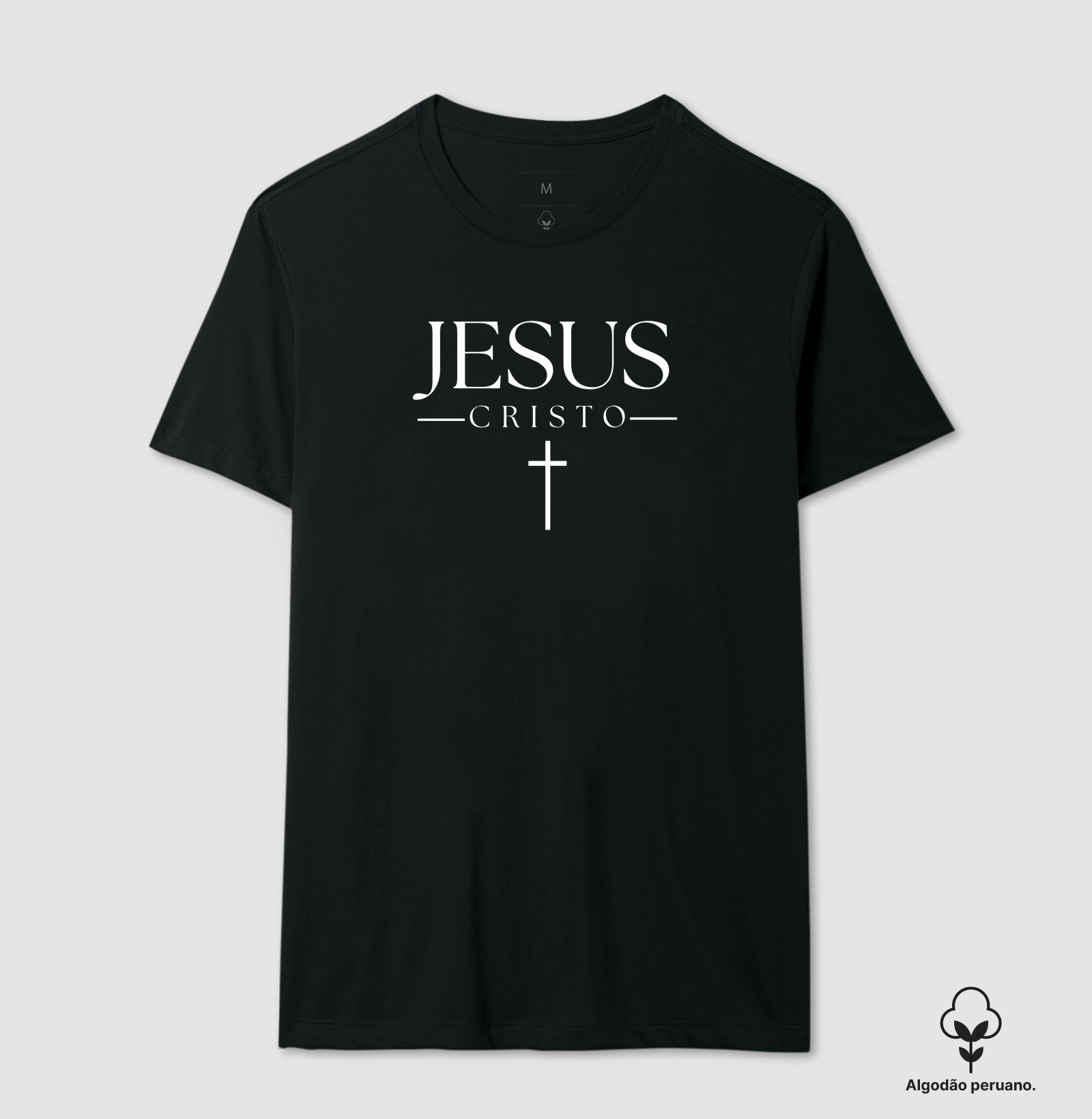 Camiseta Masc. Algodão Peruano Jesus Cristo Clássico - Imagem 2