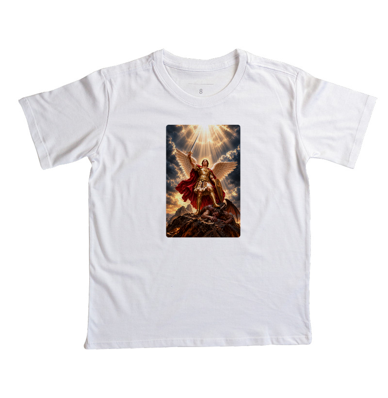 Camiseta Infantil Católica São Miguel Arcanjo Vitorioso - Imagem 4