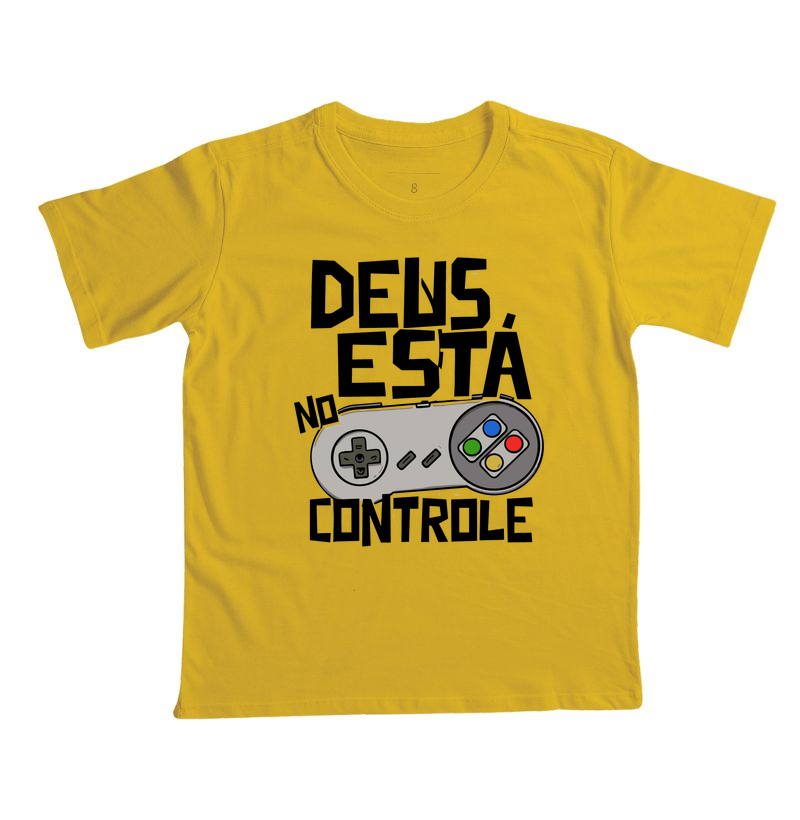 Camiseta Infantil Deus está no Controle Clássico - Imagem 3