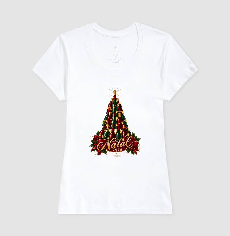 Camiseta Natal 2026 – Árvore de Garrafas de Vinho - Imagem 5
