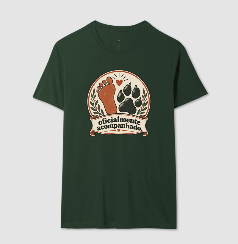 Camiseta Cachorro Minimalista "oficialmente acompanhado" | Pelo & Pano - Imagem 12