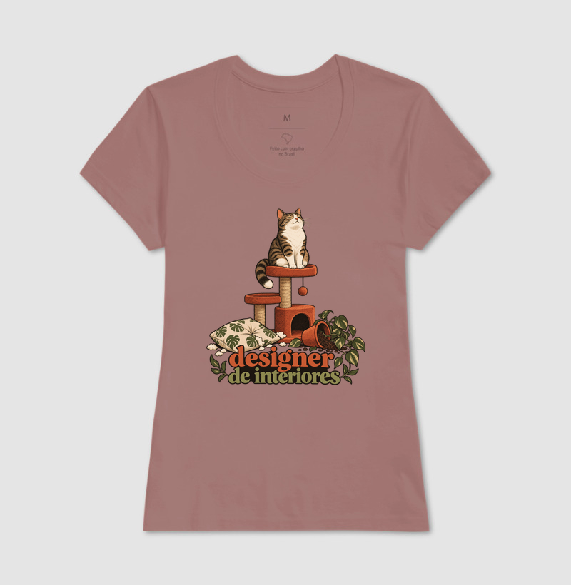 Camiseta Gato Humor "designer de interiores" | Pelo & Pano - Imagem 17