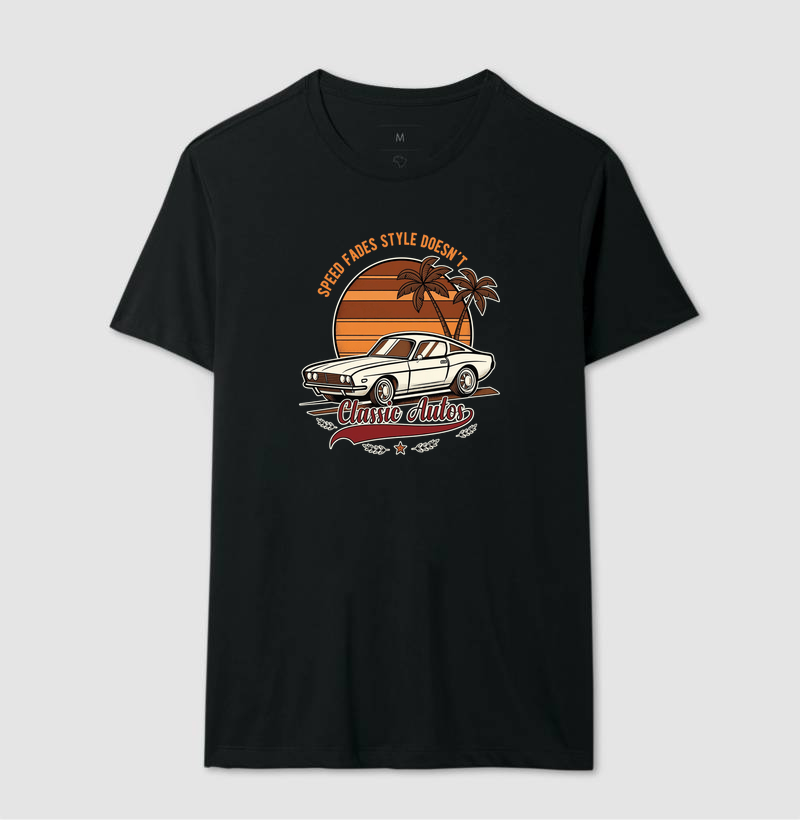Classic Autos Speed Fades Style Doesn't - Muscle Car Retro Sunset - Imagem 2