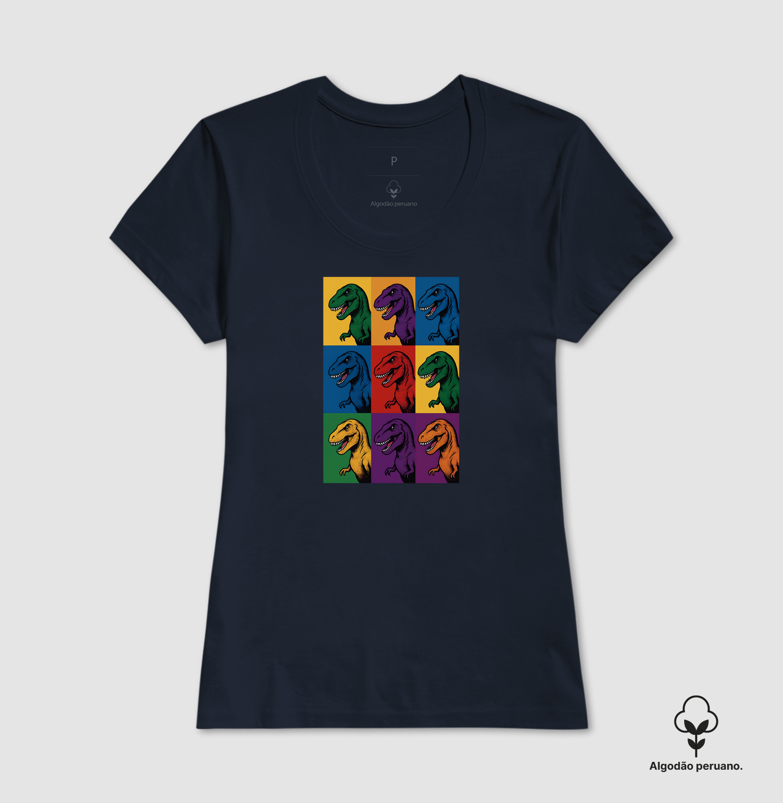 Camiseta Algodão Peruano Dino Pop T-Rex - Imagem 6