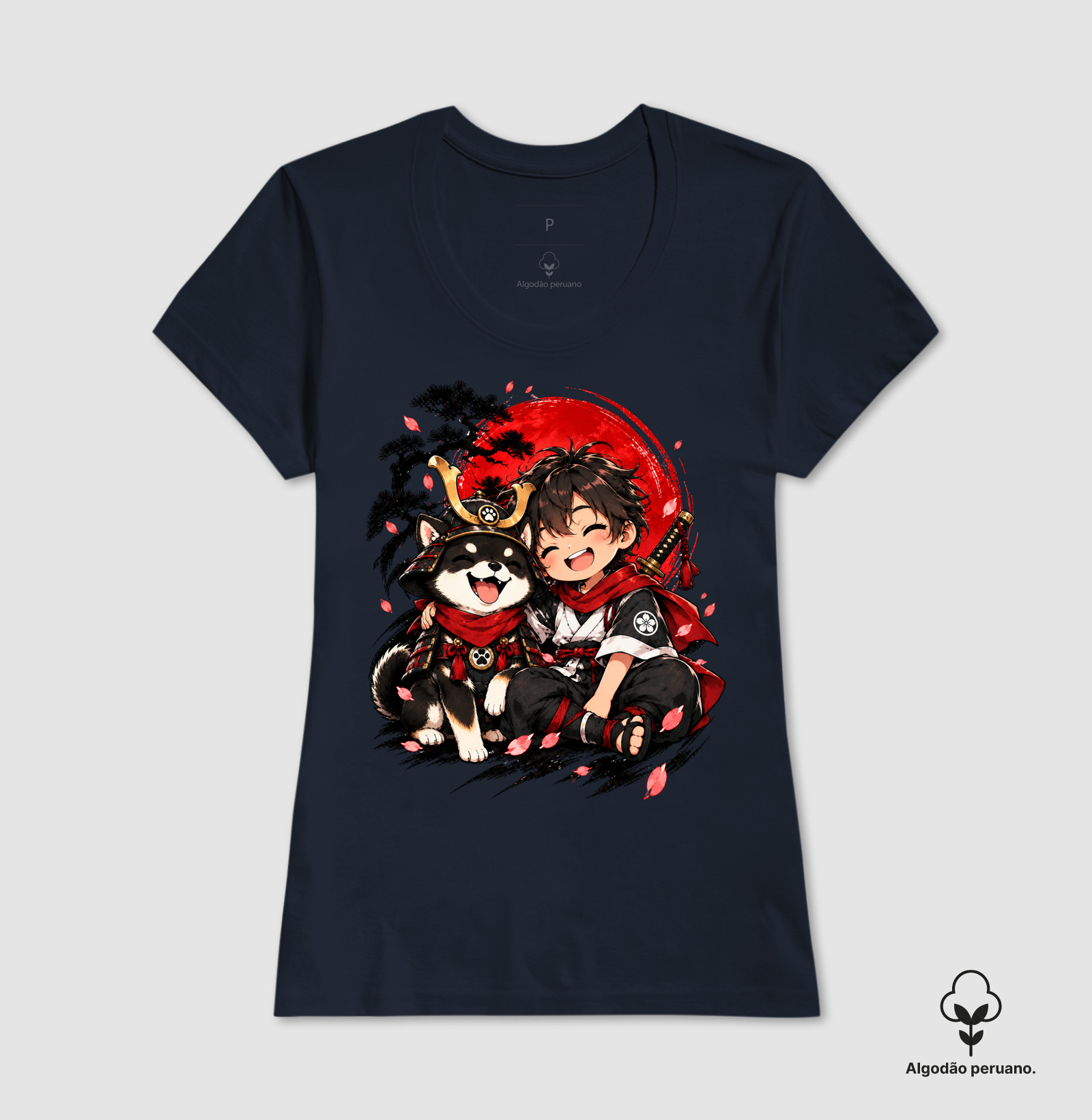 Pequeno Samurai & Shiba — Amigos de Honra (Preto) - Imagem 8