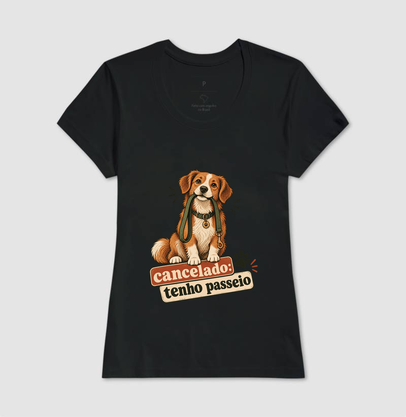 Camiseta Cachorro Engraçada "cancelado: tenho passeio" | Pelo & Pano - Imagem 3