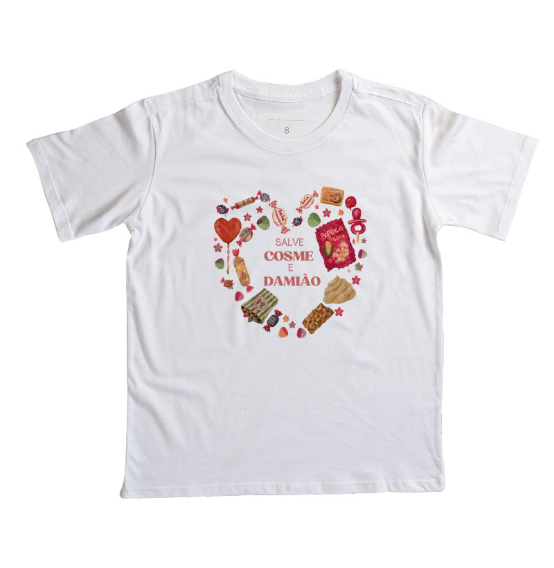 Camiseta Infantil Salve Cosme e Damião - Imagem 2