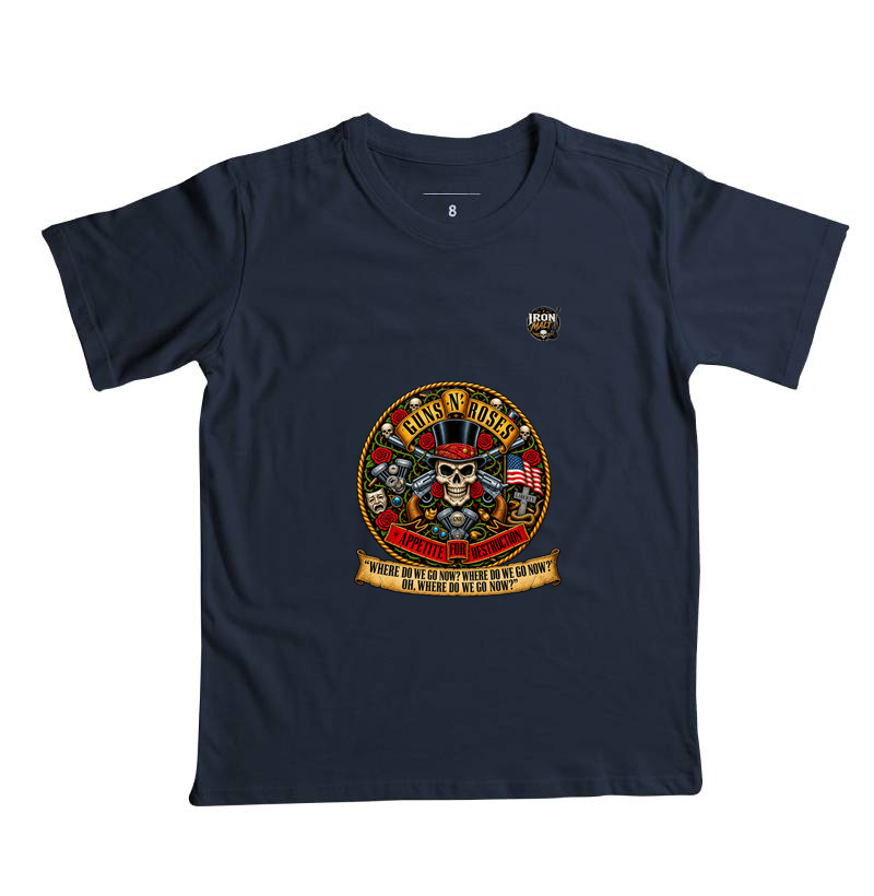 Camiseta Guns N’ Roses Caveira, Rosas e Revólveres - Imagem 5