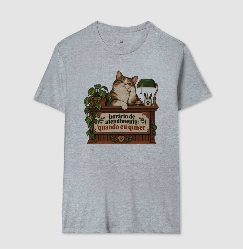 Camiseta Gato Engraçada "horário de atendimento" | Pelo & Pano - Imagem 8