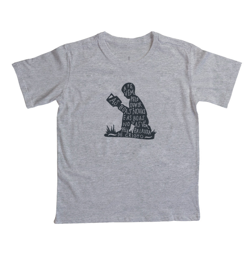 Camiseta Infantil A fé vem pelo Ouvir - Imagem 3