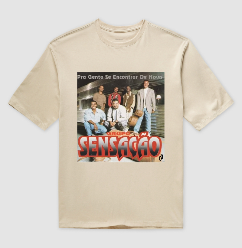 670 - CAMISETA OVERSIZED GRUPO SENSAÇÃO LP PRA GENTE SE ENCONTRAR DE NOVO. - Imagem 3