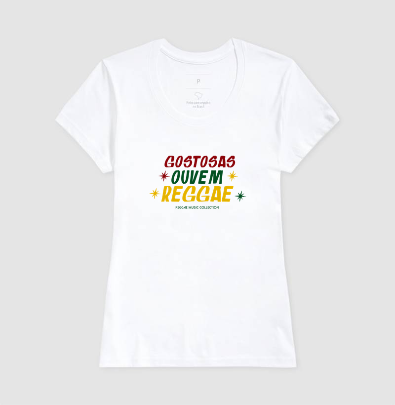 Camiseta Gostosas Ouvem Reggae! Coleção Reggae.  Masculino e feminino. Algodão Premium. - Imagem 6